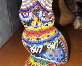 Native American Beaded Owl Figurine