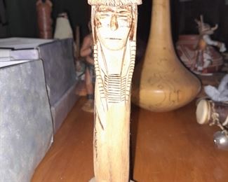 Native American Wood Carving Signed By XXX Lasyazzie