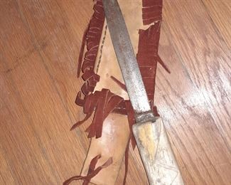 Native American Knife In Sheathe