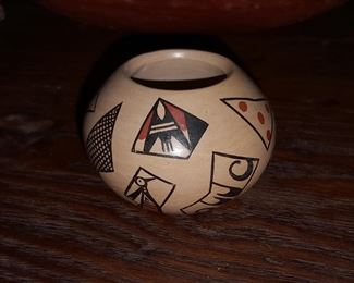 Native American Pottery Bowl Signed By "Dianna Tahbo"