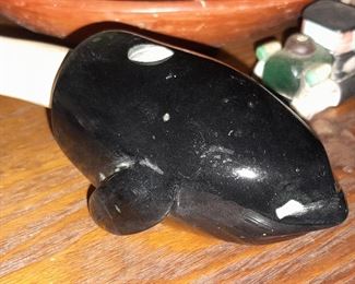 Native American Carved Stone Whale Pipe