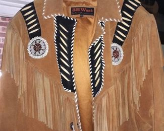 Native American Suede Jacket W/ Beads By 3B West (XXL)