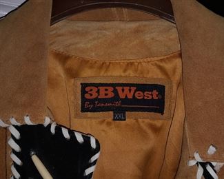 Native American Suede Jacket W/ Beads By 3B West (XXL)