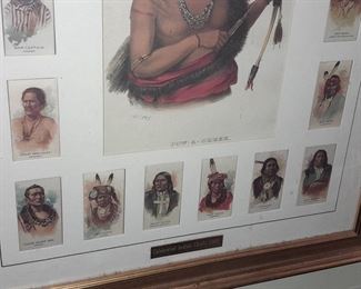 Native American Celebrated Indian Chiefs 1888 Framed Card Display