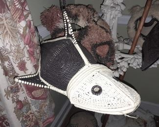 Native American Handmade Basket Fish Sculpture