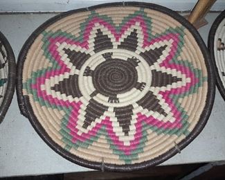 Native American Handmade Pictoral Basket Plate