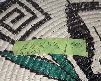 Native American Handmade Pictoral Bird Basket Plate