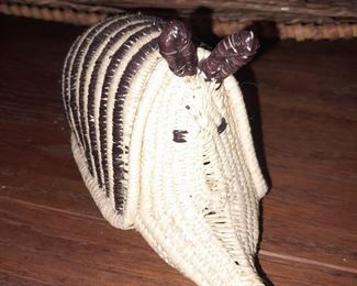 Native American Handmade Figural Baby Armadillo Basket Sculpture