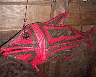 Native American Handmade Basket Fish Sculpture