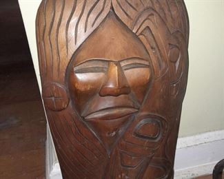 Native American Wood Hand Carved "Eagle Chief" Mask Signed By "Cody Mathias" (North Vancouver)