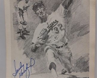 Sandy Koufax & Amore Autographed Photograph