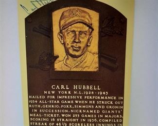 Carl Hubbell Autographed Postcard