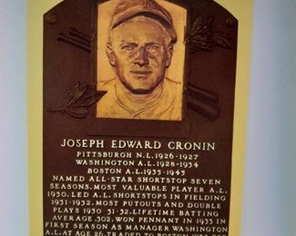 Joseph Cronin Autographed Postcard