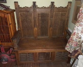 Hand Carved Wooden Indonesian Bench