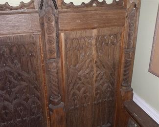 Hand Carved Wooden Indonesian Bench