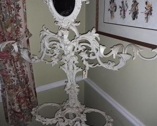 Ornate Cast Iron Coat Rack/Umbrella Holder
