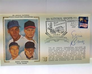 Ernie Banks Autographed 1st Day USPS Cover Envelope W/ Stamp