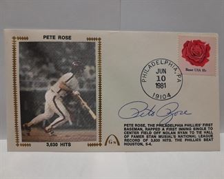 Pete Rose Autographed 1st Day USPS Cover Envelope W/ Stamp