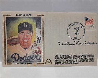 Duke Snider Autographed 1st Day USPS Cover Envelope W/ Stamp