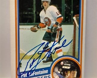 Pat LaFontaine Autographed Baseball Card