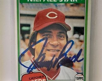 Johnny Bench Autographed Baseball Card