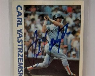 Carl Yastrzemski Autographed Baseball Card