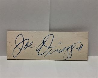 Joe DiMaggio Autographed Baseball Card