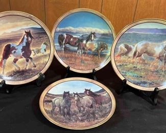 Danbury Mint Wild And Free Horse Plates