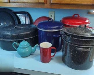 Decorative Speckled Enamel Ware