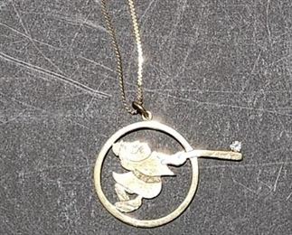 14k Padres necklace.  vintage Padres Friar Pendant