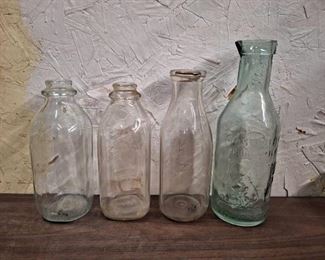 (4) Vintage Milk Bottles