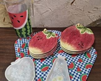 Set of Watermelon and Strawberry Summer Kitchenware