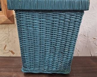 Teal Wicker Basket