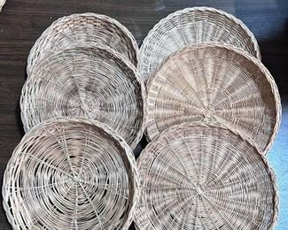 (6) Wicker Plate Holders 10inch Diameter