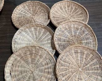 (6) Wicker Plate Holders 10inch Diameter