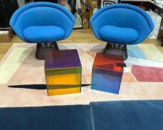 Knoll platner chairs - see previous post 
And 
Giulio Cappellini & Antonio Facco
Great Condition , These cappelini Luce tables are discontinued and a pair is on display at the Moma
Dimension
W 36.5" D 25.5" H 30.25"SH 18.5"
$7000
H 25"W 102"D 15"
