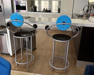 A prototype. They have been manufactured as chairs but never were never produced as stools. An item for a collector of the "Memphis Milano" movement. Rare and unusual.
$6000