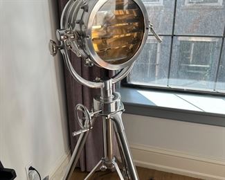 Restoration Hardware royal master see light floor lamp, adjustable base adjustable height, selling for $1100