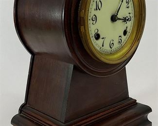 New Haven Walnut Mantle Clock, Porcelain Face