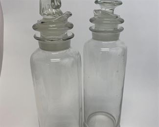 Apothecary Jars with Rooster Stopper