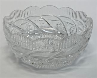 Signed Waterford Cut Glass Bowl