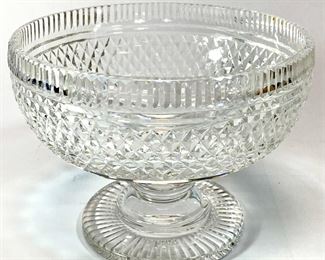 Signed Waterford Cut Glass Compote