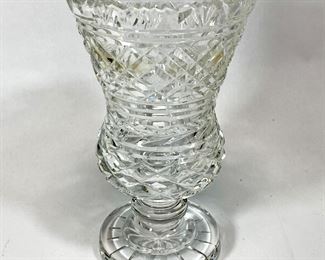Signed Waterford Cut Glass Vase