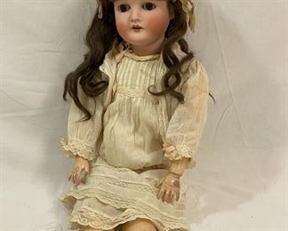 German Bisque Head "Queen Louise" Doll, Composition Ball Jointed Body 26 in.