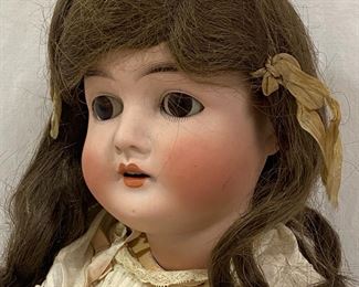 German Bisque Head "Queen Louise" Doll, Composition Ball Jointed Body 26 in.