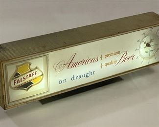 Falstaff Light Up Advertising Beer Clock, Working
