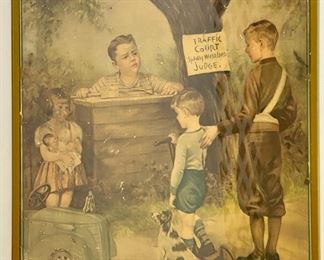 Our Gang "The Traffic Court" Print "If you Stop to Think - You Will Think To Stop"