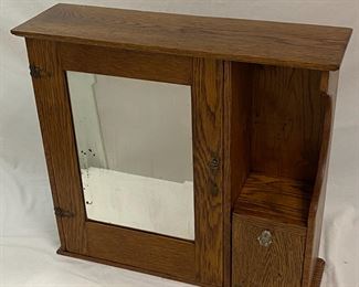 Oak Mirrored Shaving and Medicine Cabinet