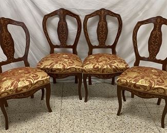 Set of 4 Fancy Paint Decorated Dining/ Parlor Chairs
