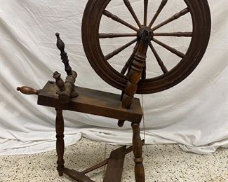 Old Wooden Spinning Wheel